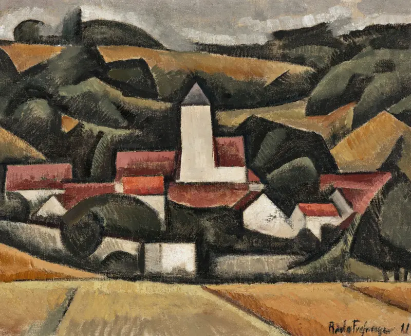 Krajobraz z dzwonnicą, Roger de La Fresnaye