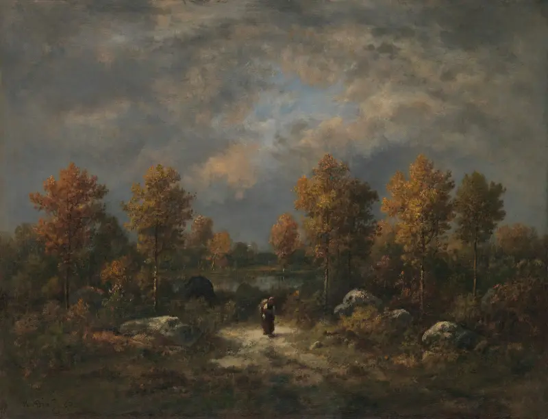 Höst; Skogsdammen av Narcisse-Virgile Diaz de La Peña