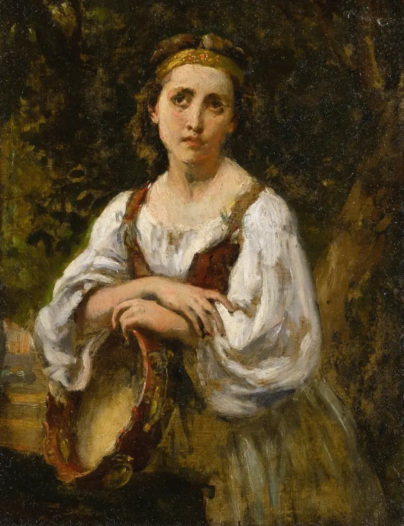 Bohémienne au tambour av Narcisse-Virgile Diaz de La Peña