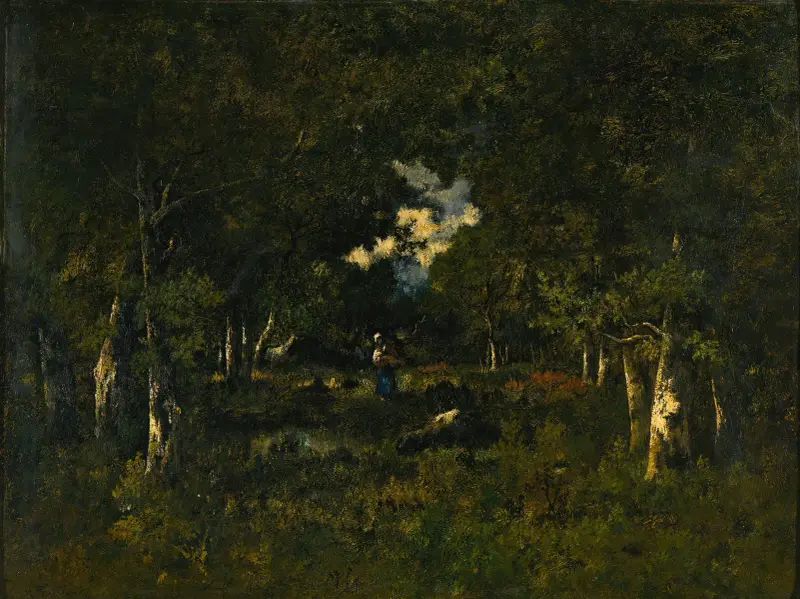 Skogsarbeterska i en glänta av Narcisse-Virgile Diaz de La Peña