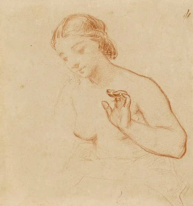 Kvinnobyst av Narcisse-Virgile Diaz de La Peña
