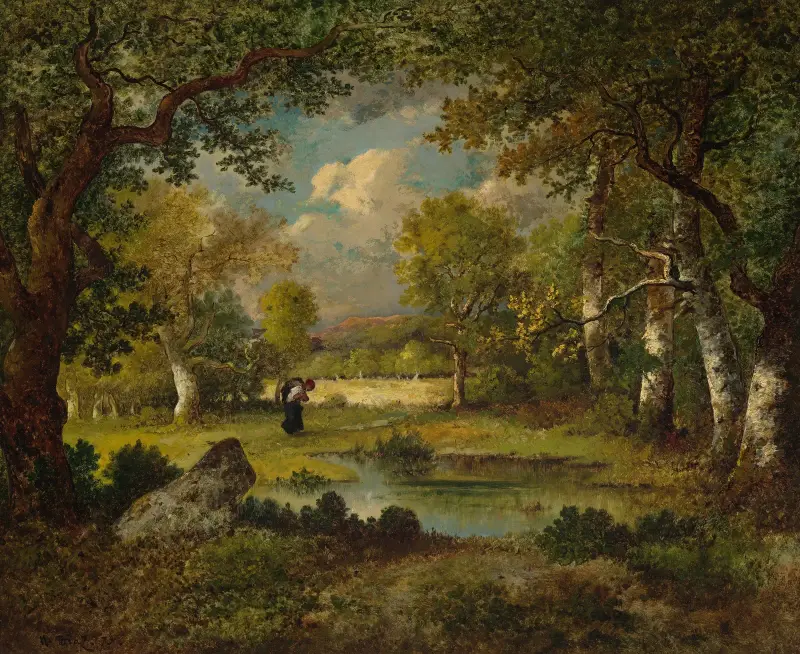 Fagotière, hav och skogsglänta av Narcisse-Virgile Diaz de La Peña
