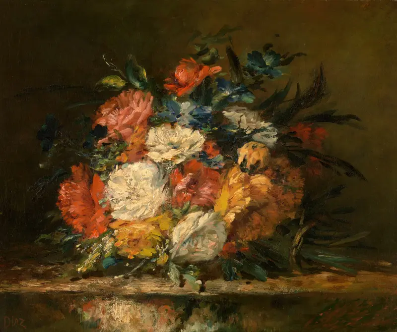 Blommor av Narcisse-Virgile Diaz de La Peña