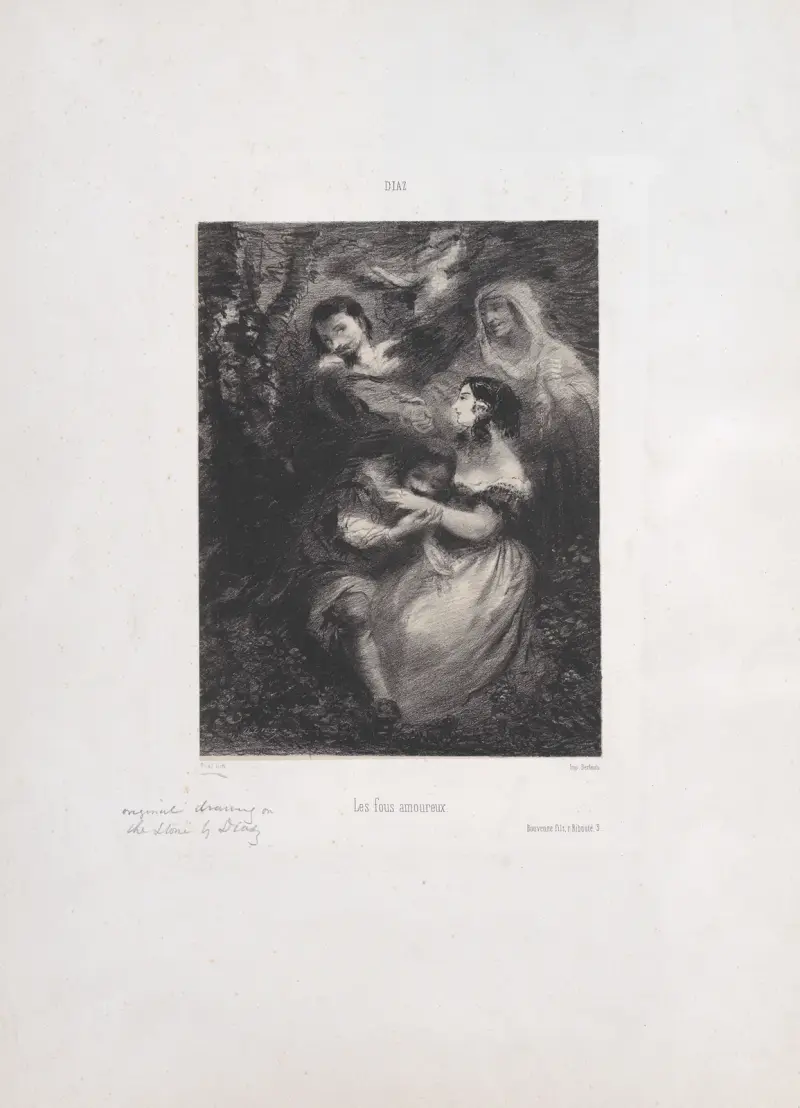 De galna älskande av Narcisse-Virgile Diaz de La Peña