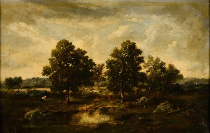 Heide mit Meer von Narcisse-Virgile Diaz de La Peña