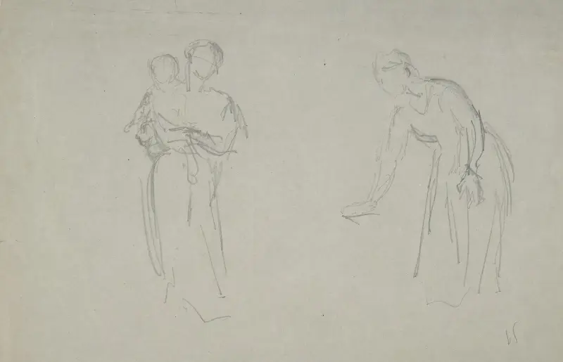 Mutter und Kind und eine weibliche Figur von Narcisse-Virgile Diaz de La Peña