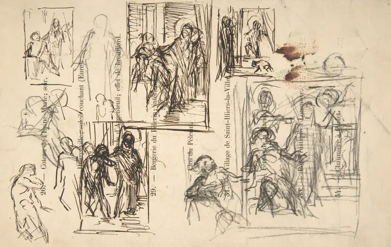 Studies for a figure composition von Narcisse-Virgile Diaz de La Peña