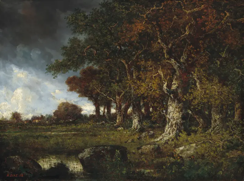 Skogsbrynet vid Les Monts-Girard, Fontainebleau av Narcisse-Virgile Diaz de La Peña