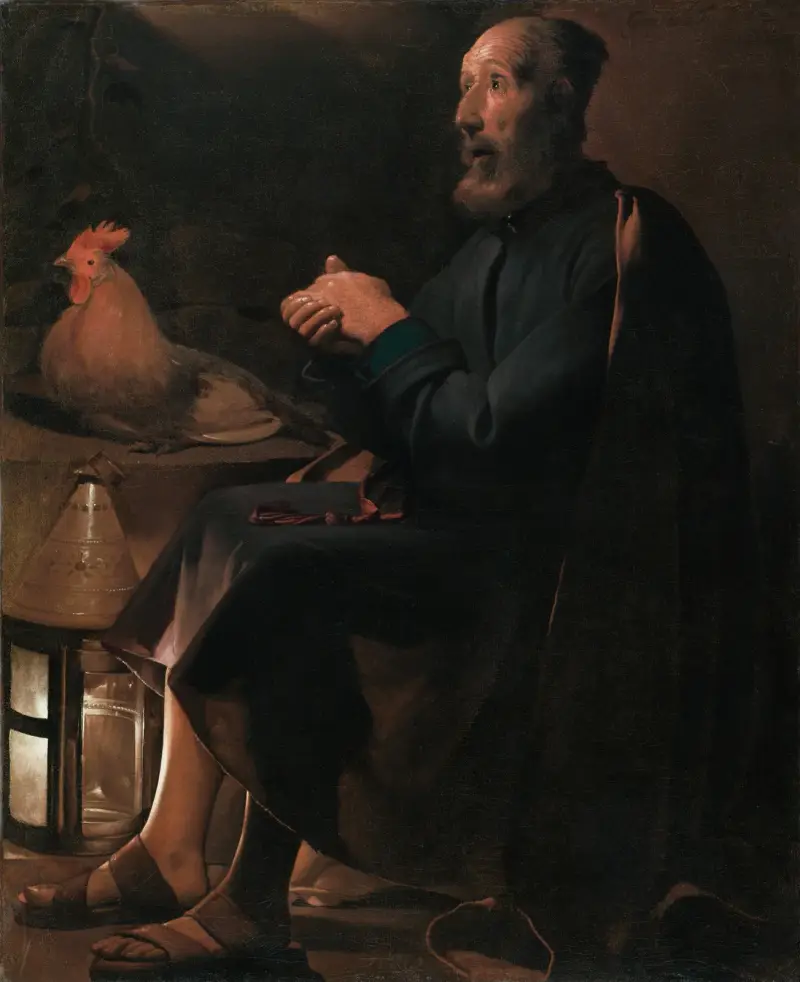 Den ångerfulle Petrus av Georges de La Tour