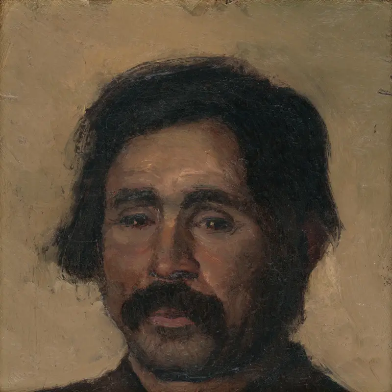 Fragment of a Head Study of a Gypsy av Ladislav Mednyánszky
