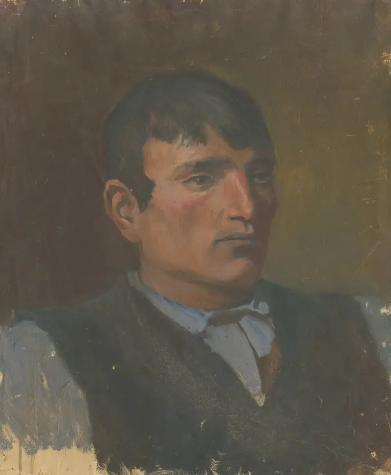 Study of a Young Man in a Dark Vest av Ladislav Mednyánszky