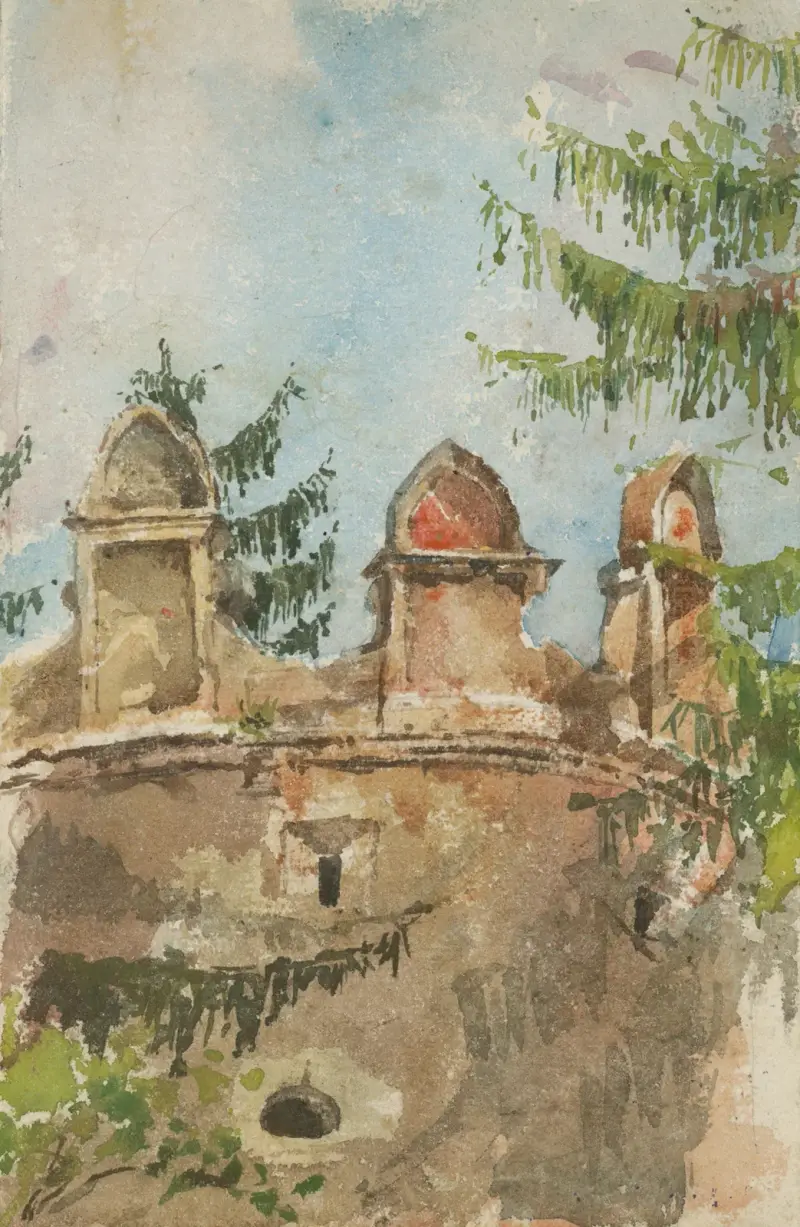 Der Turm des Herrenhauses in Strážky von Ladislav Mednyánszky
