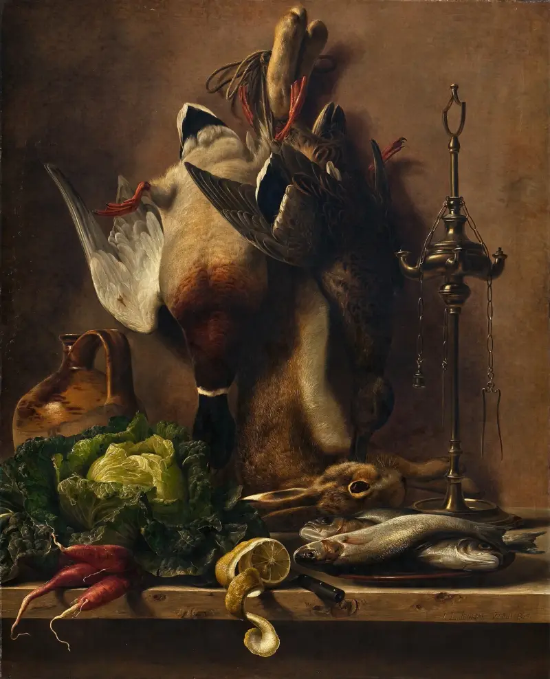 Still Life On A Kitchen Tabletop av Johan Laurentz Jensen