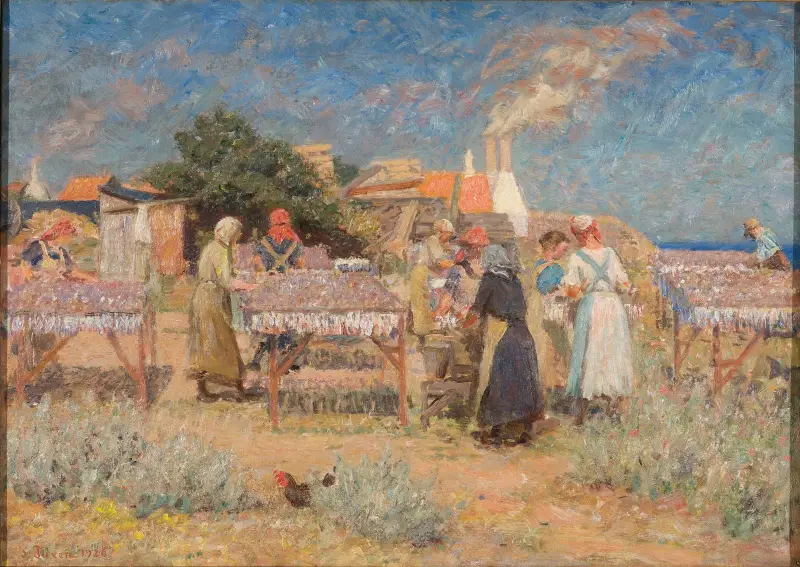 Sun drying herrings av Laurits Tuxen