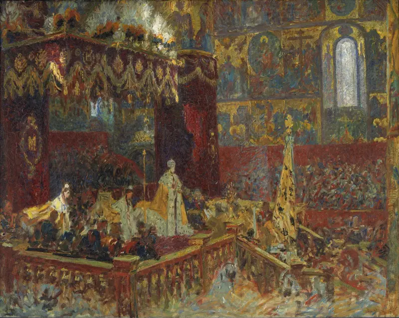 The Coronation Ceremony Of Tsar Nicolai II In Moscow. av Laurits Tuxen