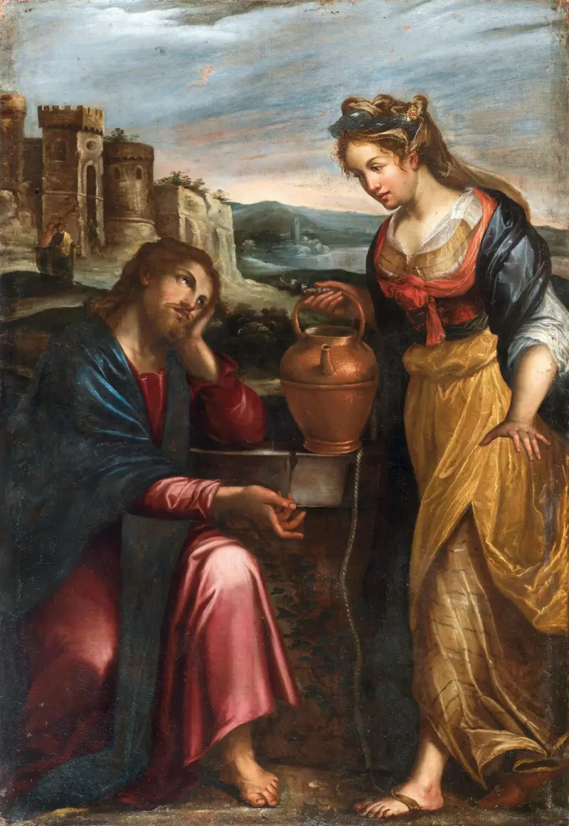 Kristus och den samariska kvinnan vid brunnen av Lavinia Fontana