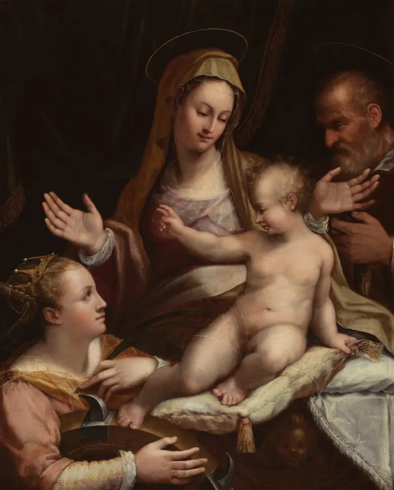 The Holy Family with Saint Catherine of Alexandria av Lavinia Fontana