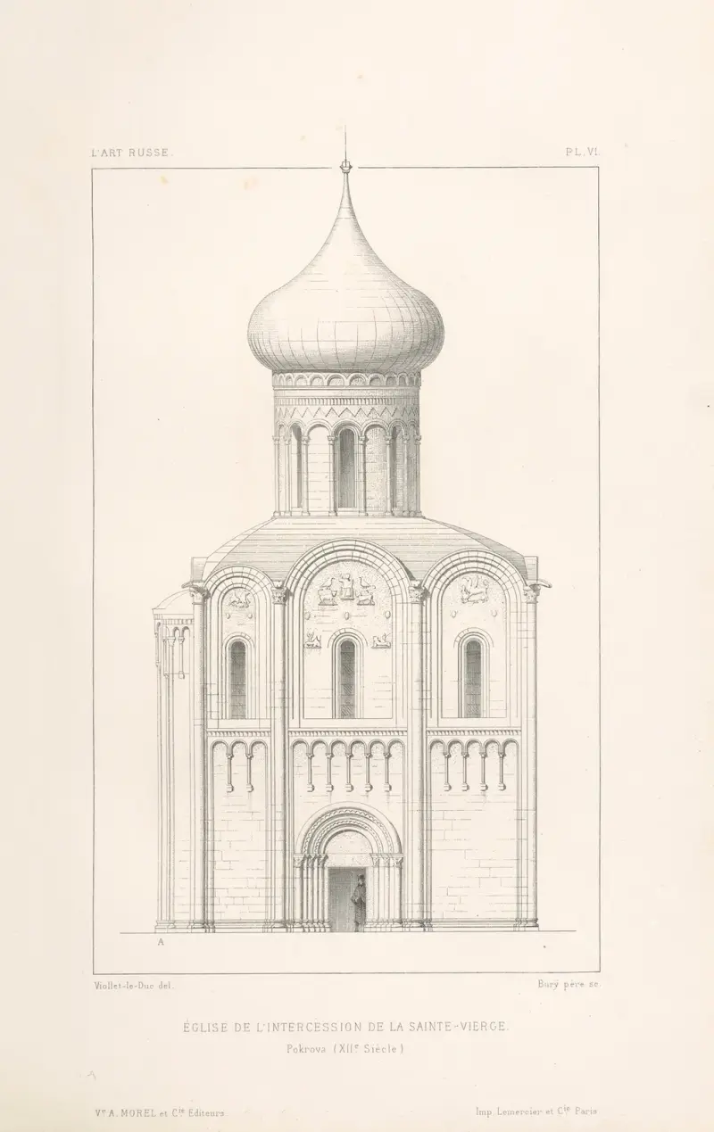 Eglise de l’intercession de la Ste-Vierge.— Pokrova (XIIe siècle) av Eugène-Emmanuel Viollet-le-Duc