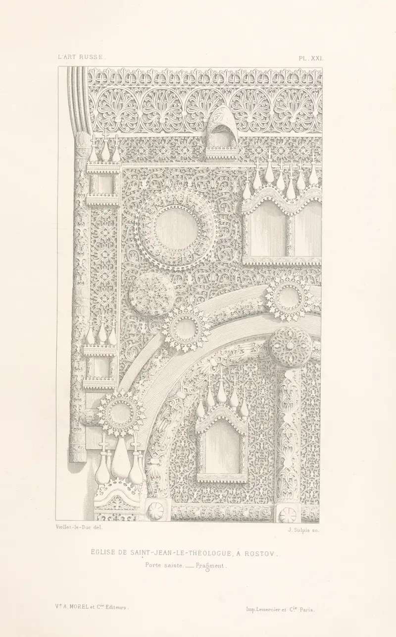Église de Saint-Jean-le-Théologue, à Rostov. — Porte Sainte; Fragment av Eugène-Emmanuel Viollet-le-Duc