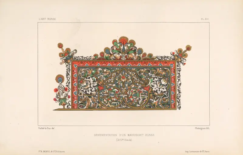 Ornementation d’un manuscrit russe (XVIIe siècle), 1877 – nr 4 av Eugène-Emmanuel Viollet-le-Duc