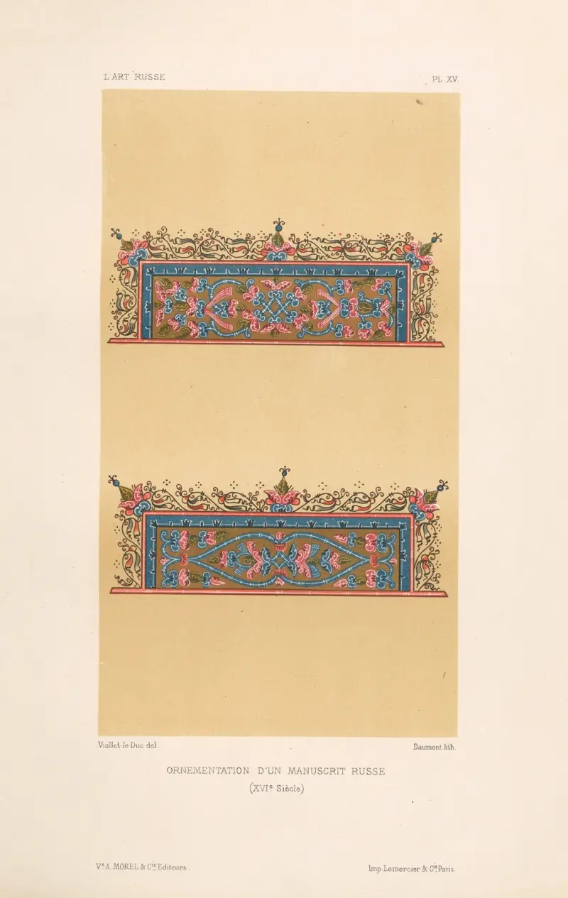 Ornementation d’un manuscrit russe (XVI siècle), 1877 – nr 1 av Eugène-Emmanuel Viollet-le-Duc