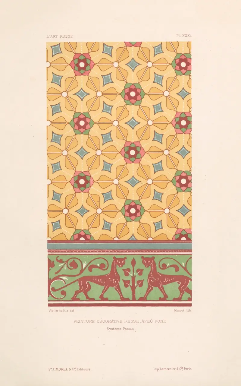 Peinture décorative russe, avec fond. — Système persan av Eugène-Emmanuel Viollet-le-Duc
