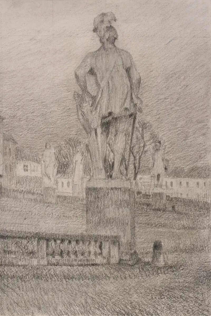 Stora borggården, Du Guesclins staty, Versailles av Henri Le Sidaner