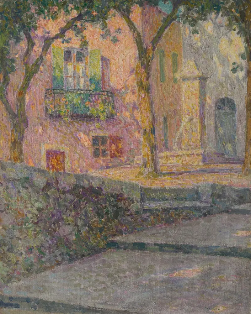 Fontänplatsen i solsken av Henri Le Sidaner