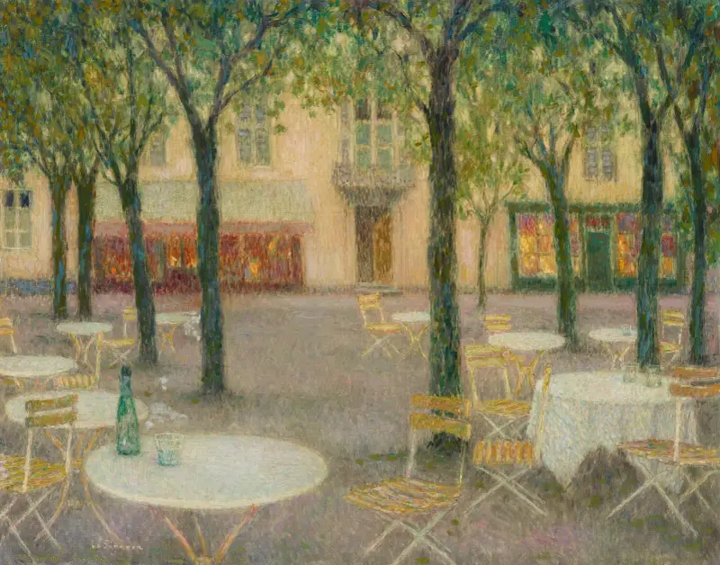 Vattenbrukarnas plats, Aix-les-Bains av Henri Le Sidaner