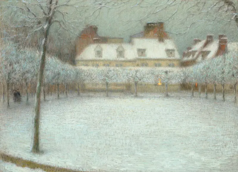 Torget i snö av Henri Le Sidaner