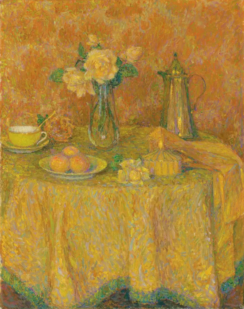 La table, harmonie jaune von Henri Le Sidaner