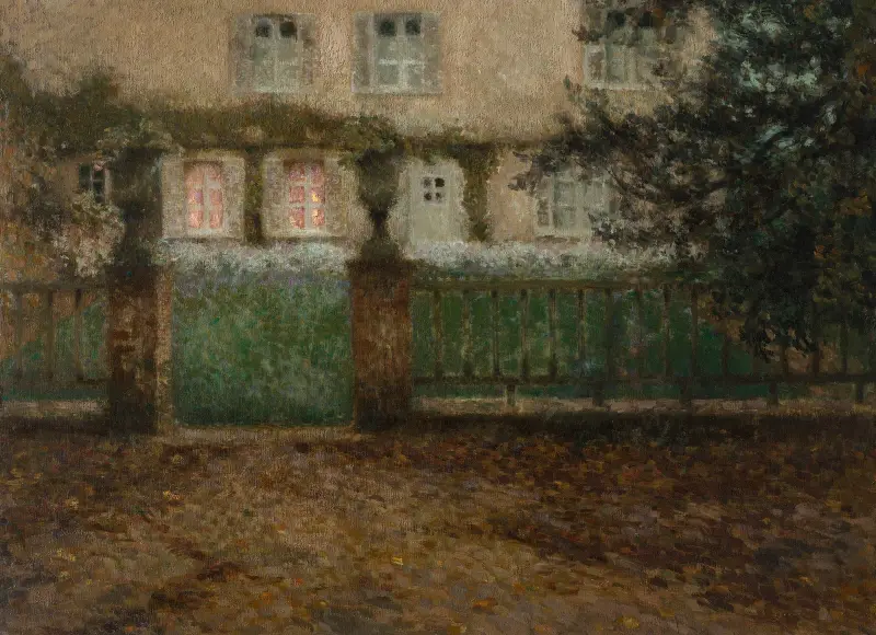 Terassen i skymningen, höst av Henri Le Sidaner