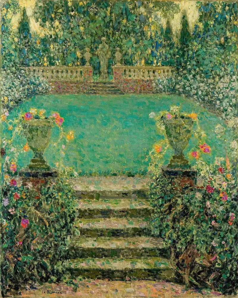 I Gerberoys trädgård av Henri Le Sidaner