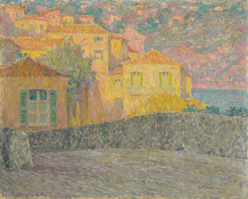 Hus i solsken, Villefranche-sur-Mer av Henri Le Sidaner