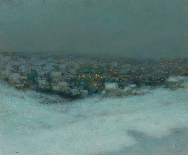 Neige Au Clair De Lune av Henri Le Sidaner