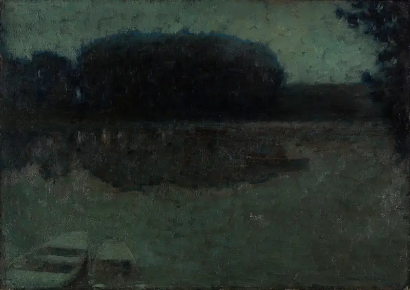 Blå flod, Montreuil-Bellay av Henri Le Sidaner