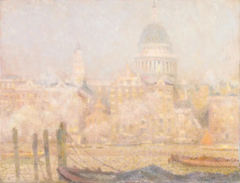 St Paul’s från floden – morgonsol på vintern av Henri Le Sidaner