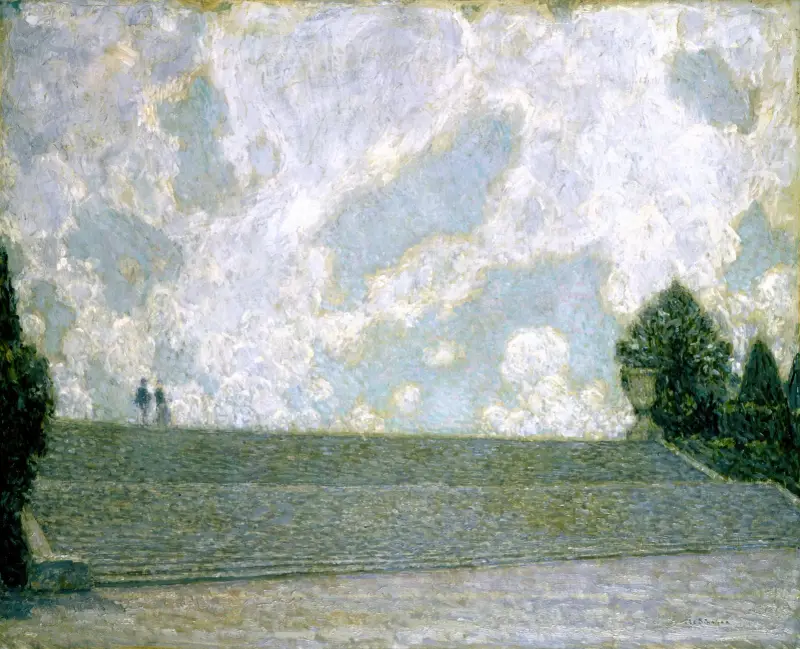 Steps of the Palace at Versailles (Les Marches du Palais Versailles) av Henri Le Sidaner