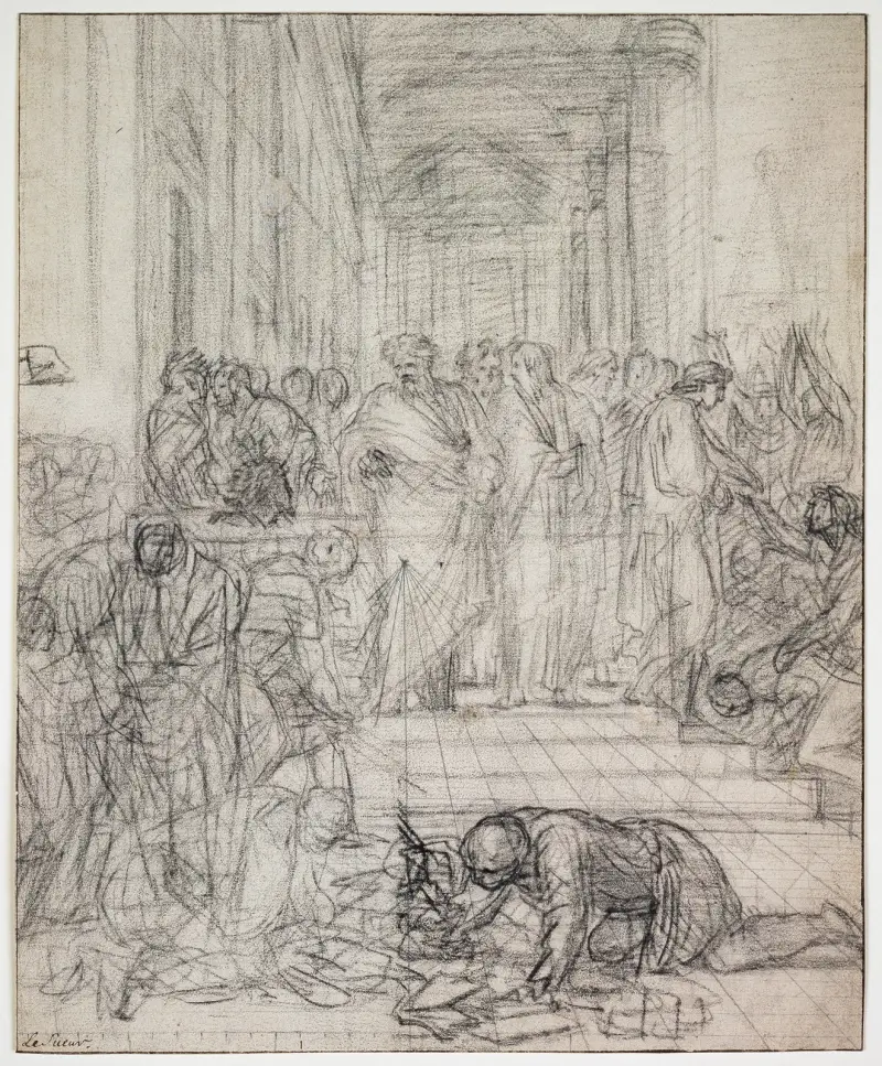 Den helige Paulus predikan i Efesos, 1649 av Eustache Le Sueur