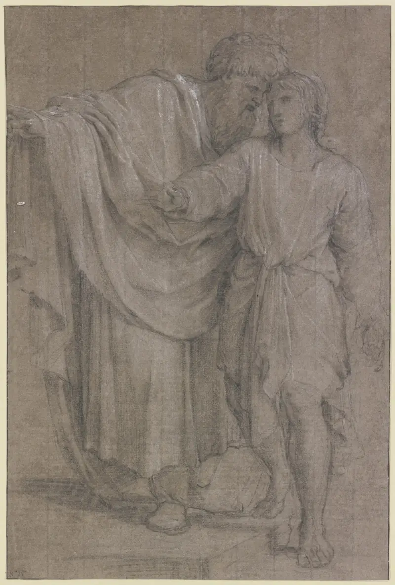 Jakob mit seinem Sohn Joseph av Eustache Le Sueur