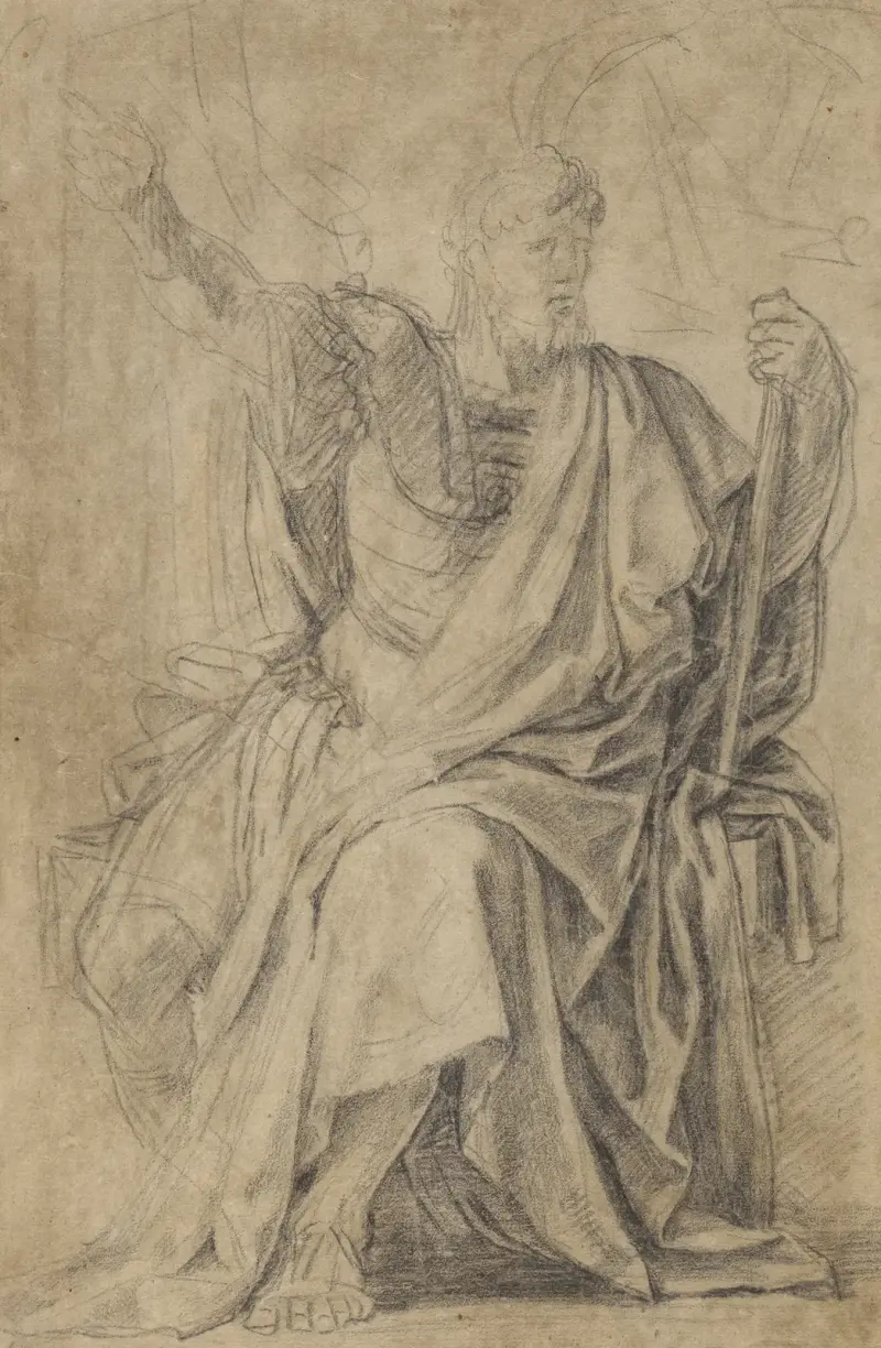Studie für die Figur des Astasius von Eustache Le Sueur