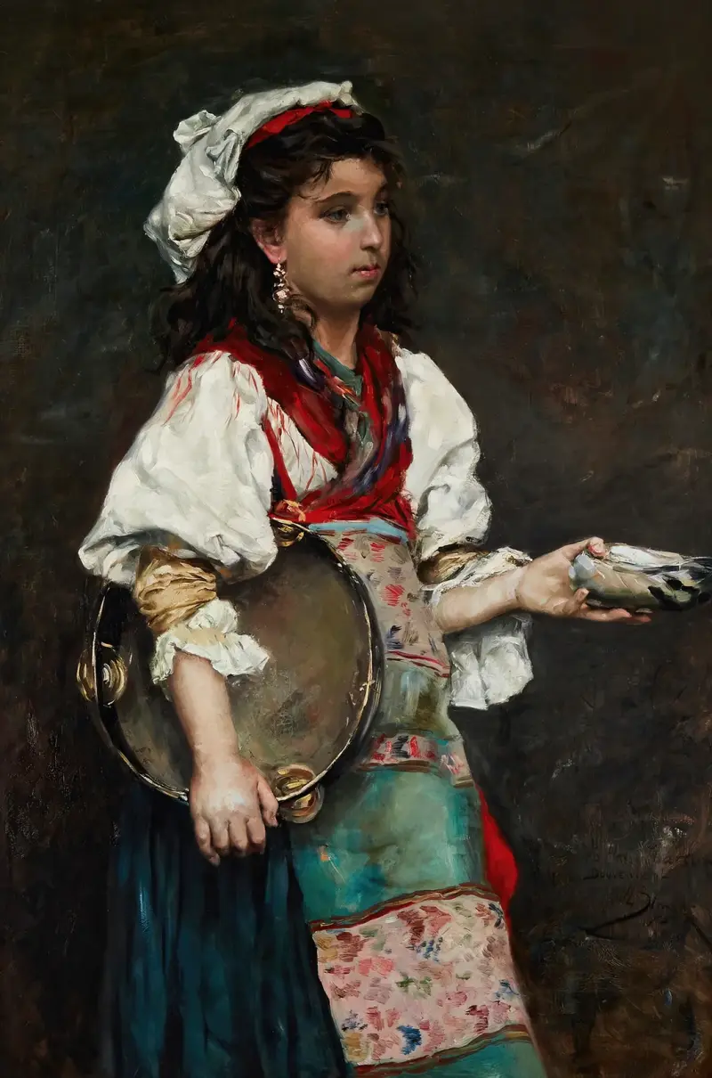 Gypsy Girl (also titled Spanish Girl) av Julius Leblanc Stewart