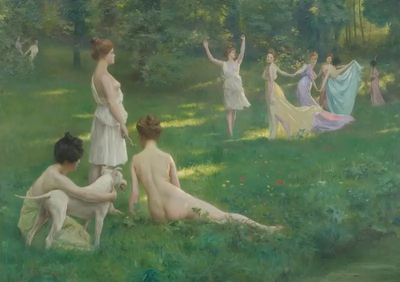 Les Chasseuresses av Julius Leblanc Stewart