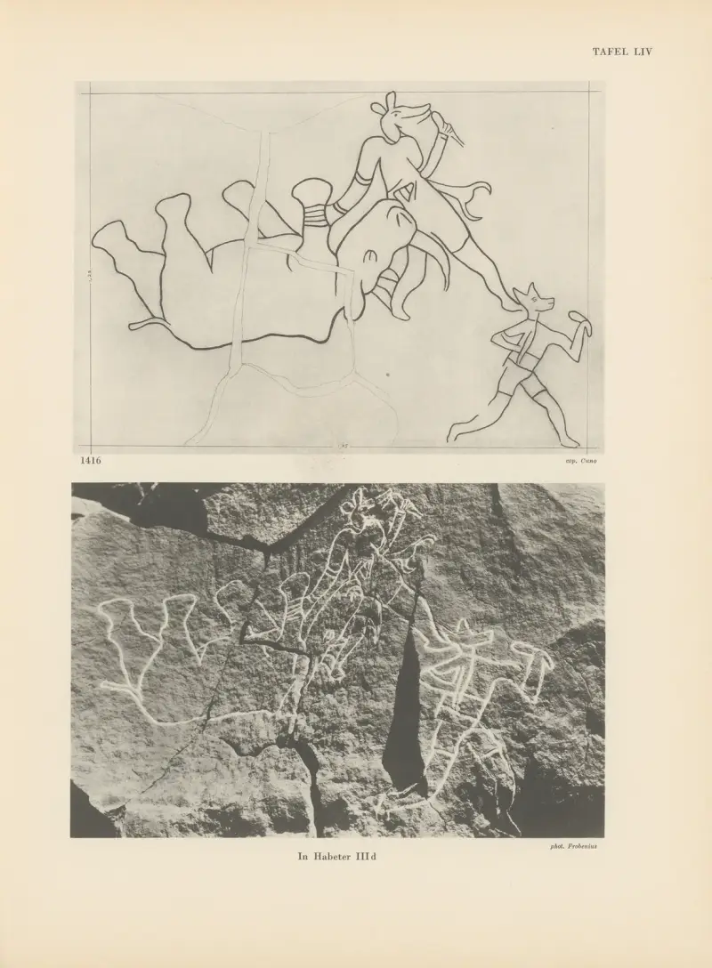 Ekade Ektab die Felsbilder Fezzans Pl.51 av Leo Frobenius