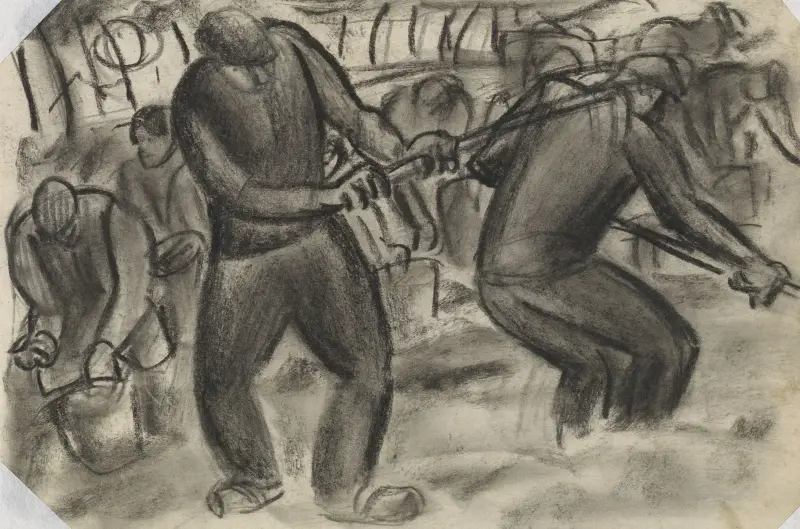 Potatisplockare på fältet av Leo Gestel