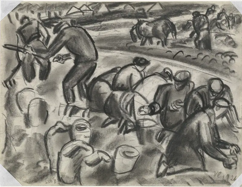 Potatisplockare på fältet av Leo Gestel