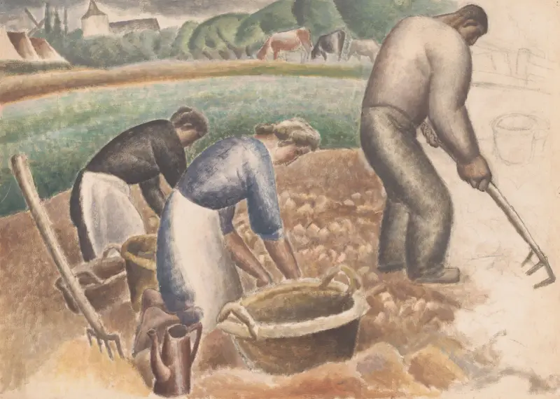 Potatisplockare på fältet av Leo Gestel