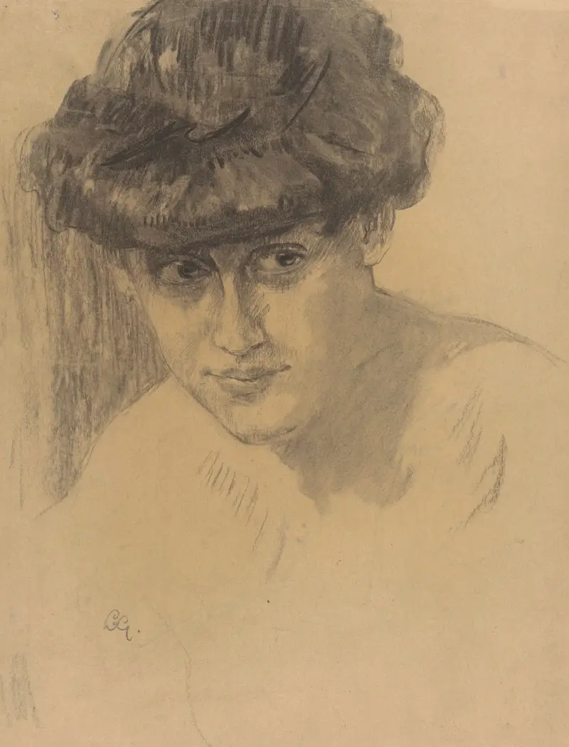 Byst av en kvinna med uppsatt hår av Leo Gestel