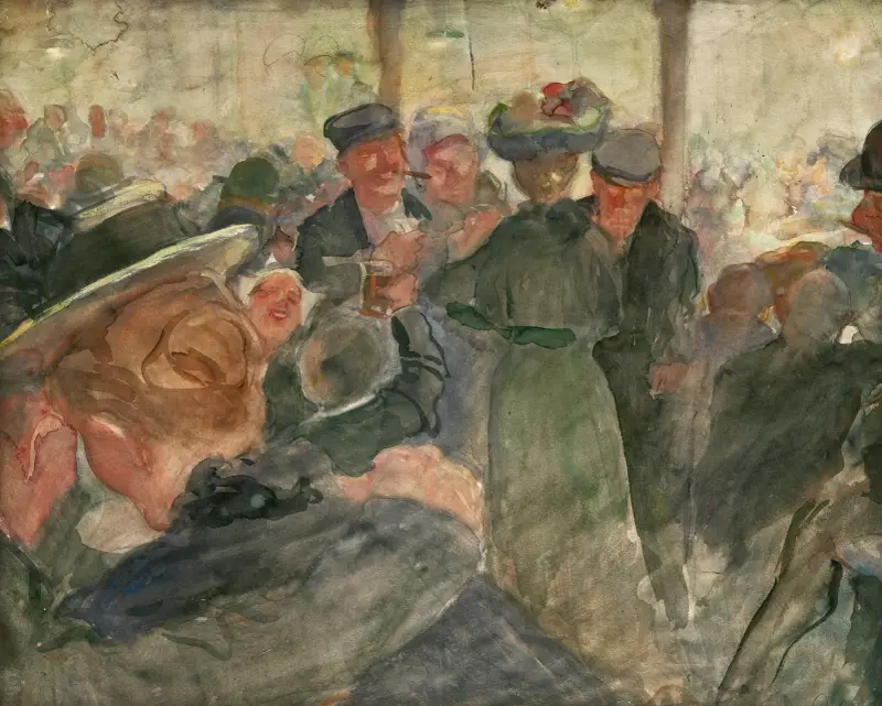 Firande av drottningens födelsedag på en bar av Leo Gestel