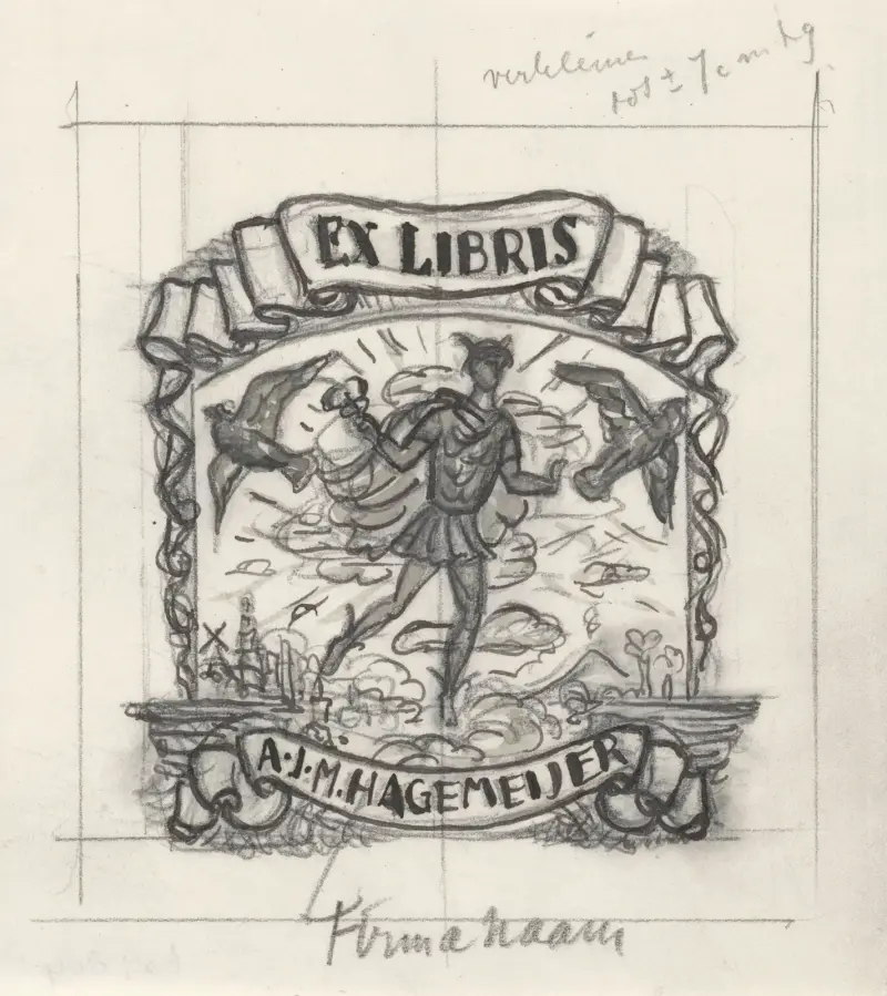 Ex libris A.J.M. Hagemeijer av Leo Gestel